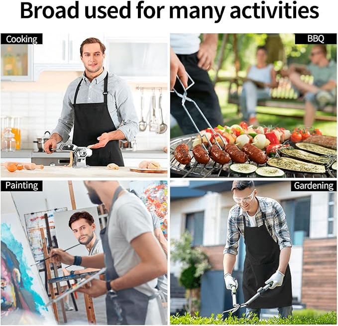 Christmas Kitchen Cooking Apron With Pocket Waterproof Gift For Men Women For Gardening Painting Snowman