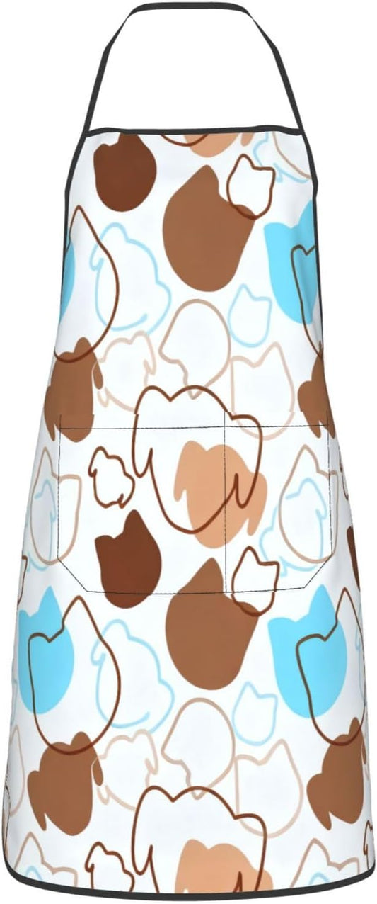 Christmas Kitchen Cooking Apron With Pocket Waterproof Gift For Men Women For Gardening Painting Snowman