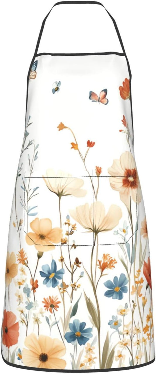 Christmas Kitchen Cooking Apron With Pocket Waterproof Gift For Men Women For Gardening Painting Snowman