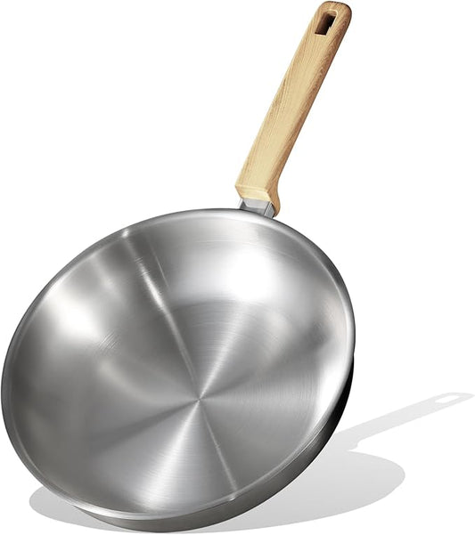 CAROTE 10" Stainless Steel Frying Pan, Non-Toxic Fry Pan Egg Pan Omelet Pan,Fast & Even Heat, Induction, Ceramic and Gas Cooktops Compatible