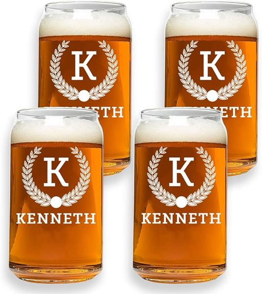 Personalized Gifts for Men - Engraved Beer Glasses - Custom Etched Pint Glass Gifts for Guys, Women - Great for Husband, Couples, Dad - Valentine's, Housewarming